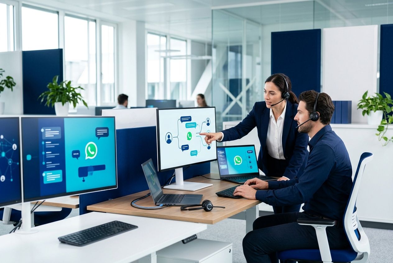 Central de atendimento unificado com equipe e múltiplos canais